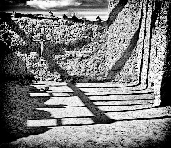 Cross at  Ruins of Abandoned Church Abiquiu New Mexico 